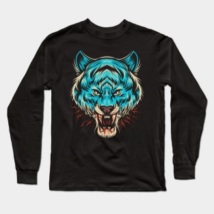 Blue tiger head Long Sleeve T-Shirt
